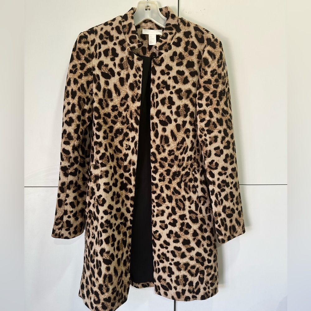 Leopard print trench coat size 2